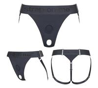 strap-on-me® Harnais Lingerie Unique: Harnais Gode Ceinture pour Femme - Effet Seconde Peau, Double Anneau pour Aventure Sauvage & Double Plaisir - Compatible avec Godemichets & Strap-Ons - Gris