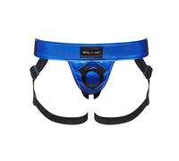 Strap-on-me Harnais Similicuir Curious - Harnais Réglable pour le Pegging, Ceinture Érotique avec Menottes Intégrées, Taille Ajustable XS-XXL, 5 Couleurs Dont Bronze & Rose Or Holographique - bleu