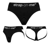 strap-on-me Heroine Lingerie Harness - Bretelles Ajustables, Ceinture Élastique, Anneau en Silicone Extensible, Effet Seconde Peau, Confort Microfibre, XS-XXL - Noir XL