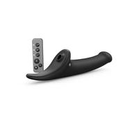 Strap-On-Me - Multi Orgasm Dildo Semi-Réaliste Télécommandé | Gode Vibrateur Femme | Vibromasseur Sextoy 3-en-1 | Stimulation Clitoridienne, Vaginale & Anale | 3 Moteurs Indépendants (Noir, M)