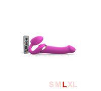 Strap-on vibrant télécommandé Multi Orgasm rose L