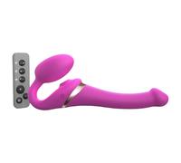 Strap-on-me - petit vibromasseur à vagues d’air strap-on - silicone rose