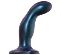 Strap-on-me Snaky M - gode ceinture courbé pour anal (bleu métallisé)
