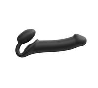 Strap-On-Me Strap-on Classique Nouvelle version - Sex Toy en Silicone Souple, Triple Stimulation (Vaginale, Anale & Clitoridienne) - Avec Œuf Ultra Doux, Cou Flexible, Design Ergonomique - Noir XL
