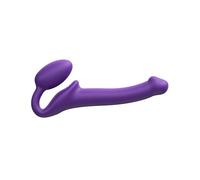 Strap-On-Me Strap-on Classique Nouvelle version - Sex Toy en Silicone Souple, Triple Stimulation (Vaginale, Anale & Clitoridienne) - Avec Œuf Ultra Doux, Cou Flexible, Design Ergonomique Purple S