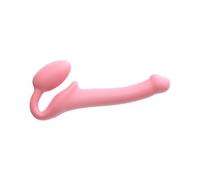 Strap-On-Me Strap-on Classique Nouvelle version - Sex Toy en Silicone Souple, Triple Stimulation (Vaginale, Anale & Clitoridienne) - Avec Œuf Ultra Doux, Cou Flexible, Design Ergonomique (Pink, S)