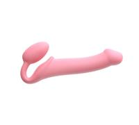 Strap-On-Me Strap-on Classique Nouvelle version - Sex Toy en Silicone Souple, Triple Stimulation (Vaginale, Anale & Clitoridienne) - Avec Œuf Ultra Doux, Cou Flexible, Design Ergonomique (Pink, L)