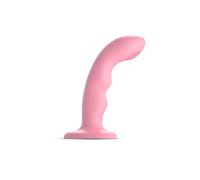 Strap-on-me Vibromasseur ventouse Tapping Dildo Wave - double tapotement, silicone, rose