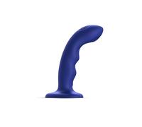 Strap-on-me® Tapping Dildo Wave - Gode vibrant à double tapotement pour stimulation point G & P, silicone doux, étanche et rechargeable - Bleu