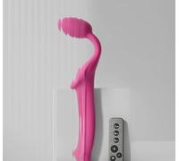 Strap-On-Me Vibrating Bendable Strap-On - Rechargeable Flexible Silicone Strap-On with Remote, Triple Motors, Waterproof (Fuchsia, XL)
