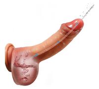 Strap-on Silicone Éjaculant 6.9" Faux-Pénis Mobile Suction Cup Flesh Anal/Vaginal