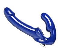 Strap U Revolver II - gode ceinture vibrant - silicone bleu