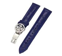 STRAPE DE MONTRE en cuir authentique 19 mm 20 mm 22 mm Bands de surveillance pour Patek Philippe Wath Bands avec acier inoxydable Deploy Clasp Men Femmes (couleur: brun clair doré, taille: 20 mm)