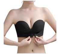 Strapless Bra Bretelle Transparente Soutien Gorge Faux Seins Ensemble sous Vetement Femme Bandeau Push Up sans Bretelles Brassiere Dos Nu Invisible Triangle Cache Tetons Brassière Maxi