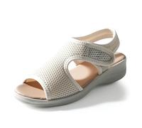 STRAPPO SOFT Sandales orthopédiques confortables pour femme avec sangle réglable, idéales pour les personnes âgées, tige en maille respirante, compensée de 4,5 cm, semelle amortie antidérapante