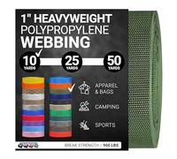 Strapworks Heavyweight Polypropylene Webbing Sangle Robuste en polyéthylène pour réparation d'équipement de Bricolage en extérieur, 2,5 cm x 9,1 m Mixte, Olive Drab, 1" x 10 Yard