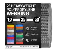 Strapworks Polypropylene Webbing Cerclage en polyéthylène pour réparation d'équipement de Bricolage extérieur, 5,1 cm x 45,7 m Unisexe, Charbon, 2" x 50 Yard