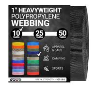Strapworks Sangle en polypropylène épais, Robuste pour la réparation d'équipement et Le Bricolage en Plein air, 2,5 cm x 9 m, Noir