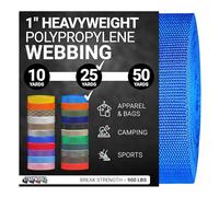 Strapworks Sangle en polypropylène épais, Robuste pour la réparation d'équipement et Le Bricolage en Plein air, 2,5 cm x 23 m, Bleu (Pacific Blue)