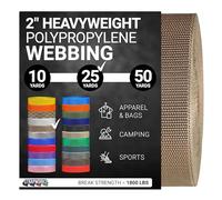 Strapworks Sangle en polypropylène Lourd - Sangle en polyéthylène Robuste pour réparation d'équipement de Bricolage en extérieur, 5,1 cm x 22,9 m - Brun Clair