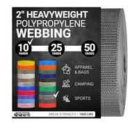 Strapworks Sangle en polypropylène Lourd - Sangle en polyéthylène Robuste pour réparation d'équipement de Bricolage en extérieur, 5,1 cm x 9,1 m - Anthracite