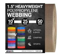 Strapworks Sangle en polypropylène Lourd - Sangle en polyéthylène Robuste pour réparation d'équipement de Bricolage en extérieur, 3,8 cm x 9,1 m, Brun Clair