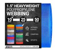 Strapworks Sangle en polypropylène Lourd - Sangle en polyéthylène Robuste pour réparation d'équipement de Bricolage en extérieur, 3,8 cm x 9,1 m, Bleu Pacifique