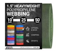 Strapworks Sangle en polypropylène Lourd - Sangle en polyéthylène Robuste pour réparation d'équipement de Bricolage en extérieur, 3,8 cm x 9,1 m, Olive terne