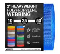 Strapworks Sangle en polypropylène Lourd - Sangle en polyéthylène Robuste pour réparation d'équipement de Bricolage en extérieur, 5,1 cm x 45,2 m - Bleu Pacifique