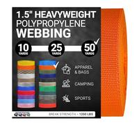 Strapworks Sangle en polypropylène Lourd - Sangle en polyéthylène Robuste pour réparation d'équipement de Bricolage en extérieur, 3,8 cm x 45,2 m, Orange