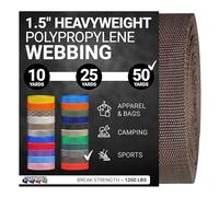 Strapworks Sangle en polypropylène Lourd - Sangle en polyéthylène Robuste pour réparation d'équipement de Bricolage en extérieur, 3,8 cm x 45,2 m, Marron