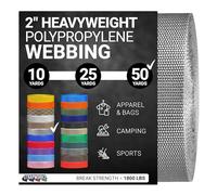 Strapworks Sangle en polypropylène Lourd - Sangle en polyéthylène Robuste pour réparation d'équipement de Bricolage en extérieur, 5,1 cm x 45,2 m - Gris argenté