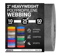 Strapworks Sangle en polypropylène Lourd - Sangle en polyéthylène Robuste pour réparation d'équipement de Bricolage en extérieur, 5,1 cm x 22,9 m - Anthracite