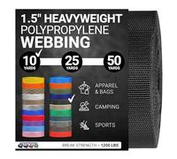 Strapworks Sangle en polypropylène Lourd - Sangle en polyéthylène Robuste pour réparation d'équipement de Bricolage en extérieur, 3,8 cm x 9,1 m, Noir