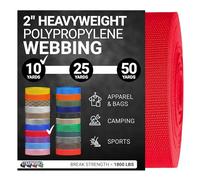 Strapworks Sangle en polypropylène Lourd - Sangle en polyéthylène Robuste pour réparation d'équipement de Bricolage en extérieur, 5,1 cm x 9,1 m - Rouge