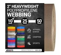 Strapworks Sangle en polypropylène Lourd - Sangle en polyéthylène Robuste pour réparation d'équipement de Bricolage en extérieur, 5,1 cm x 9,1 m, Marron Clair