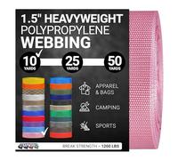Strapworks Sangle en polypropylène Lourd - Sangle en polyéthylène Robuste pour réparation d'équipement de Bricolage extérieur, 3,8 cm x 9,1 m, Rose
