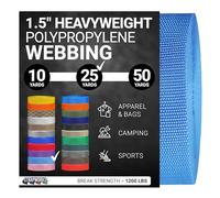 Strapworks Sangle en polypropylène Lourd - Sangle en polyéthylène Robuste pour réparation d'équipement de Bricolage en extérieur, 3,8 cm x 22,9 m, Bleu poudré