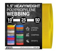 Strapworks Sangle en polypropylène Lourd - Sangle en polyéthylène Robuste pour réparation d'équipements de Bricolage en extérieur, 3,8 cm x 9,1 m, Jaune
