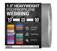 Strapworks Sangle en polypropylène pour Adulte - Solide - pour réparation de Plein air - 3,8 cm x 9,1 m - Gris argenté - 3,8 x 10 m