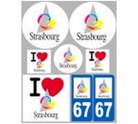 Strasbourg - 8 Autocollants Variés - Sticker/Autocollant