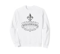 Strasbourg Alsace France Ornée Fleur de Lis Noir Sweatshirt