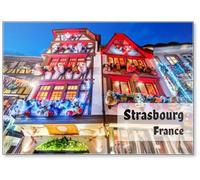 Strasbourg, France - Aimant de réfrigérateur Marché de Noël en Alsace,