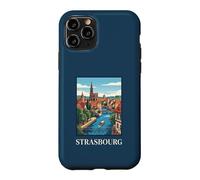 Strasbourg France Alsace Canal City Œuvre de Voyage Vintage Coque pour iPhone 11 Pro