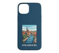 Strasbourg France Alsace Canal City Œuvre de Voyage Vintage Coque pour iPhone 15 Plus