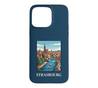 Strasbourg France Alsace Canal City Œuvre de Voyage Vintage Coque pour iPhone 15 Pro Max