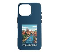Strasbourg France Alsace Canal City Œuvre de Voyage Vintage Coque pour iPhone 16 Pro