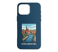 Strasbourg France Alsace Canal City Œuvre de Voyage Vintage Coque pour iPhone 16 Pro Max