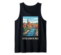 Strasbourg France Alsace Canal City Œuvre de Voyage Vintage Débardeur