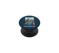 Strasbourg France Alsace Canal City Œuvre de Voyage Vintage PopSockets PopGrip Adhésif